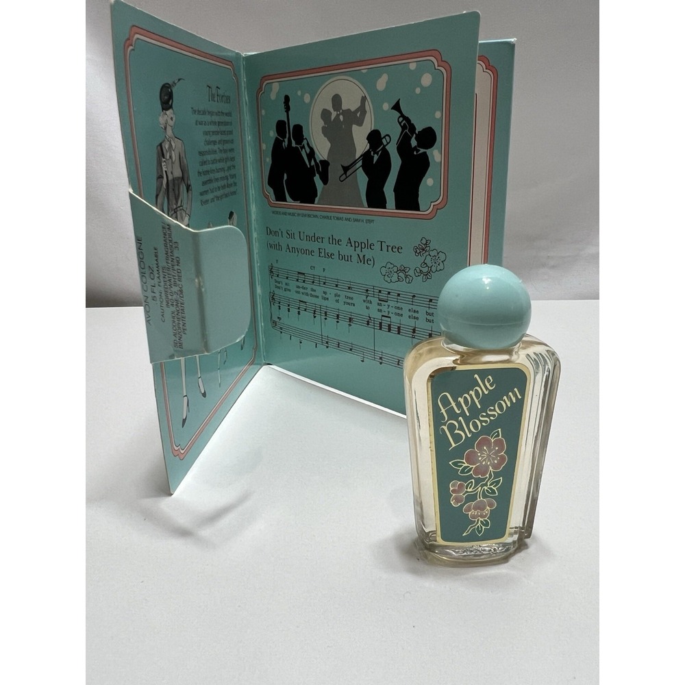 Vintage 1983 Avon Apple Blossom .5oz. Cologne In Original Sleeve And Book Box